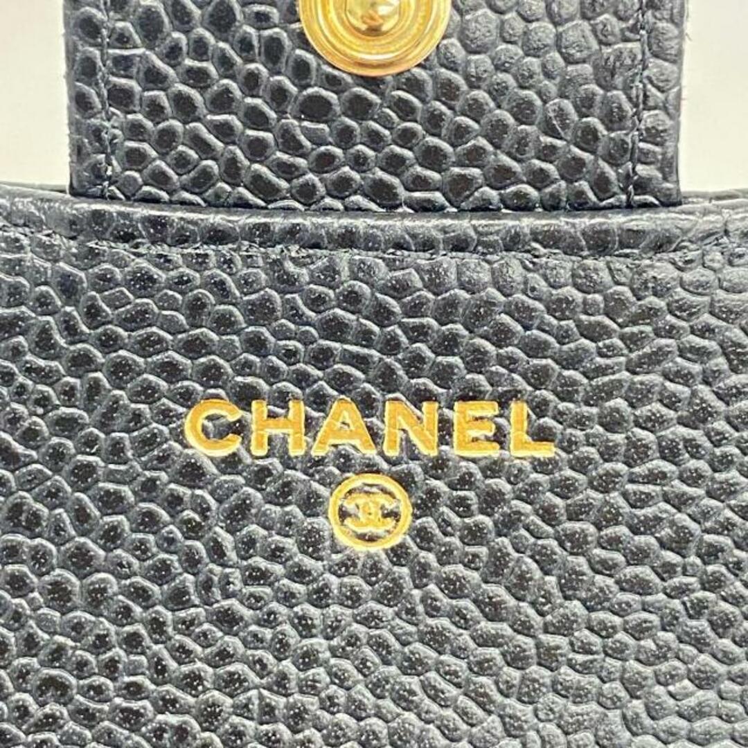 CHANEL(シャネル)の【4gd4154】シャネル 三つ折り財布/マトラッセ/キャビアスキン/ブラック/ゴールド金具 【中古】 レディース レディースのファッション小物(財布)の商品写真