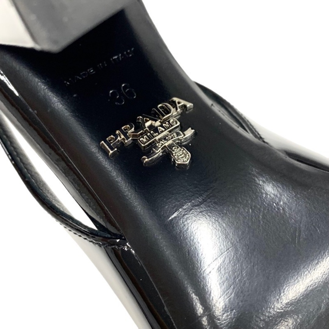 PRADA(プラダ)のプラダ PRADA パンプス サンダル 靴 シューズ ロゴ スリングバック パテント ブラック 黒 レディースの靴/シューズ(ハイヒール/パンプス)の商品写真