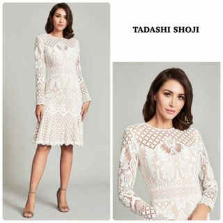 タダシショウジ(TADASHI SHOJI)の【TADASHI SHOJI】レース刺繍　ドレスワンピース　フレア　パーティー(ひざ丈ワンピース)