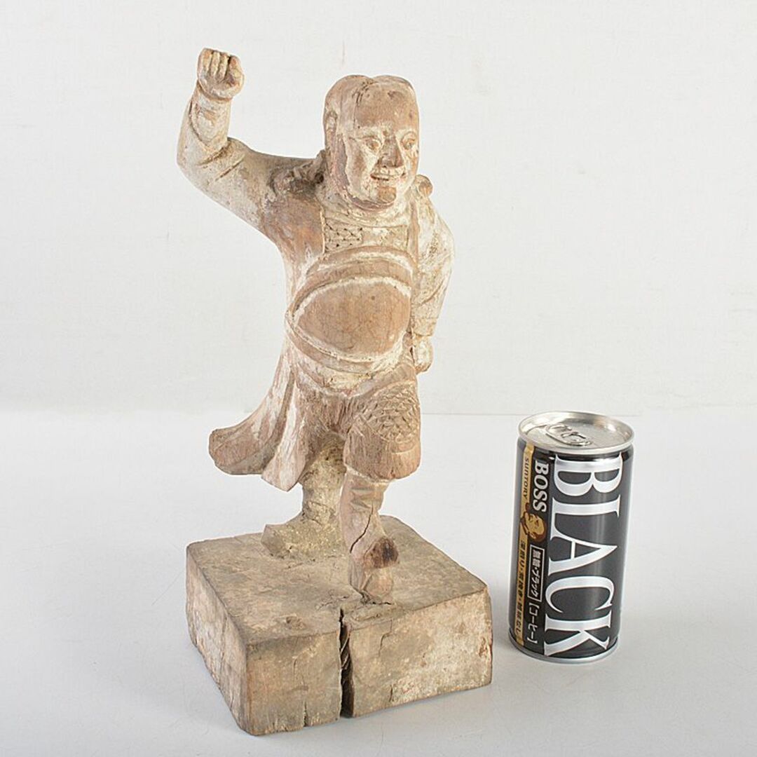 中国 木彫加彩 羅漢像 置物 M R6915E
