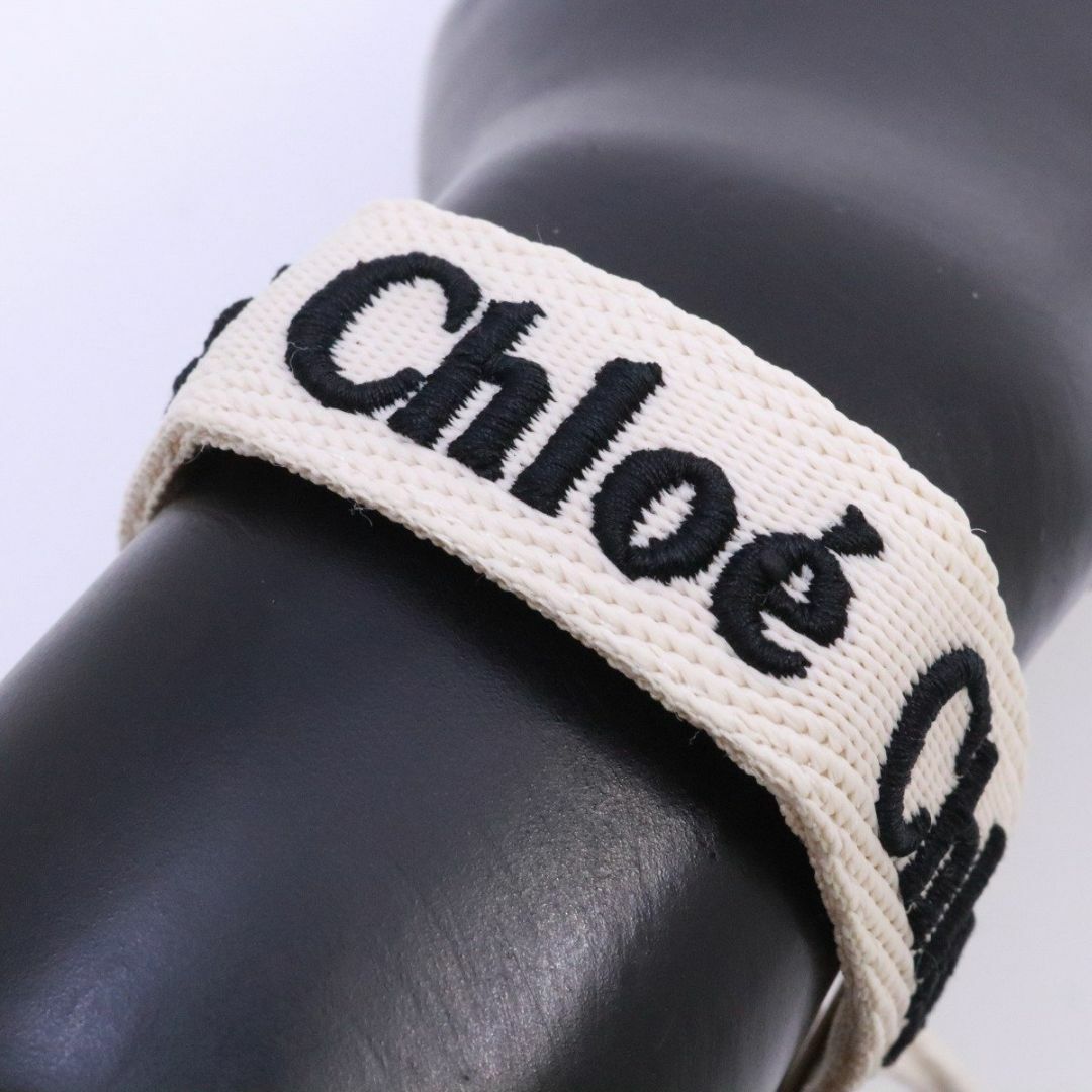 Chloe(クロエ)のChloe クロエ Woody ブレスレット リネン/コットン ホワイト×ブラック レディースのアクセサリー(ブレスレット/バングル)の商品写真