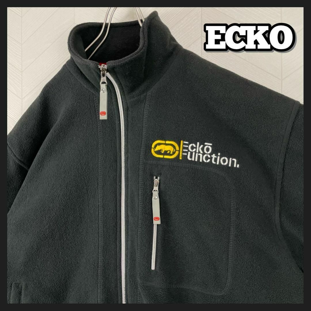 ECHO(エコー)のECKO エコー フリースジャケット 刺繍ロゴ入 フルジップ B系 HIPHOP メンズのジャケット/アウター(ブルゾン)の商品写真