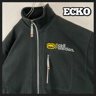 エコー(ECHO)のECKO エコー フリースジャケット 刺繍ロゴ入 フルジップ B系 HIPHOP(ブルゾン)