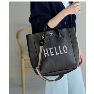 ヤングアンドオルセン(YOUNG&OLSEN)のヤング＆オルセン　別注ストラップ付き HELLOバッグ ホワイト(トートバッグ)