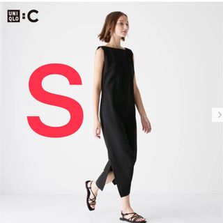 ユニクロ(UNIQLO)のユニクロ　クレープジャージーワンピースS(ロングワンピース/マキシワンピース)