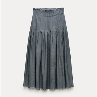 ザラ(ZARA)のZARA 完売　新作　デニムプリーツスカート(ロングスカート)