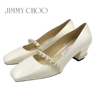 JIMMY CHOO - ジミーチュウ JIMMY CHOO パンプス 靴 シューズ レザー アイボリー パール ストラップ