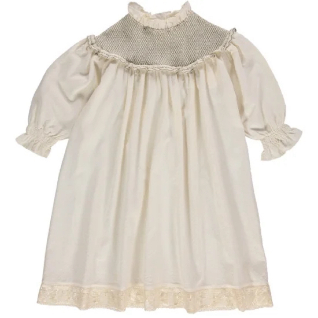 Caramel baby&child (キャラメルベビー&チャイルド)のLiiLU Rustic Dobby Dress (dobby ecru) 4Y キッズ/ベビー/マタニティのキッズ服女の子用(90cm~)(ワンピース)の商品写真