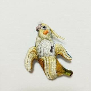 つらら様専用　バナナ嵐くんの刺繍ブローチ