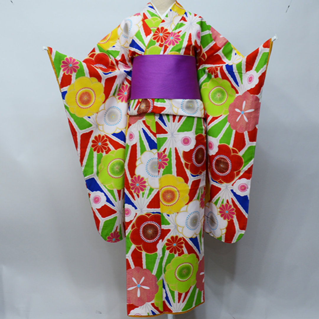 着物 ジュニア用 単品 生地：日本製 Lako Kura NO22733-4 キッズ/ベビー/マタニティのキッズ服女の子用(90cm~)(和服/着物)の商品写真