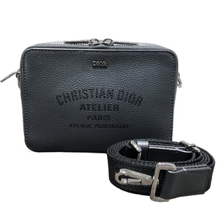 Christian Dior - 　クリスチャン・ディオール Christian Dior メッセンジャーバッグ 2DSBC119MAT グレー レザー メンズ ショルダーバッグ