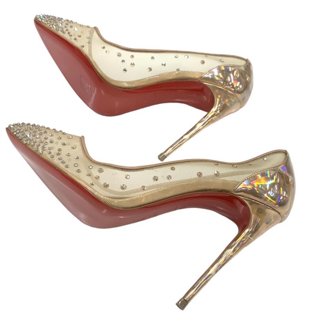 Christian Louboutin(クリスチャンルブタン)のクリスチャンルブタン Christian Louboutin FOLLIES STRASS パンプス メッシュ パテント ベージュ 未使用 ラインストーン メタリック パーティーシューズ レディースの靴/シューズ(ハイヒール/パンプス)の商品写真