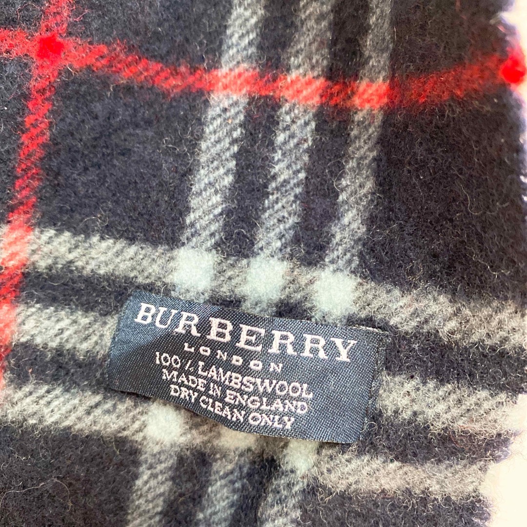 BURBERRY(バーバリー)のBurberry バーバリー　マフラー　ストール　ノバチェック　ウール　ネイビー レディースのファッション小物(マフラー/ショール)の商品写真