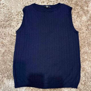 ユニクロ(UNIQLO)のユニクロ　ニットベスト　ネイビー　XL(ベスト/ジレ)