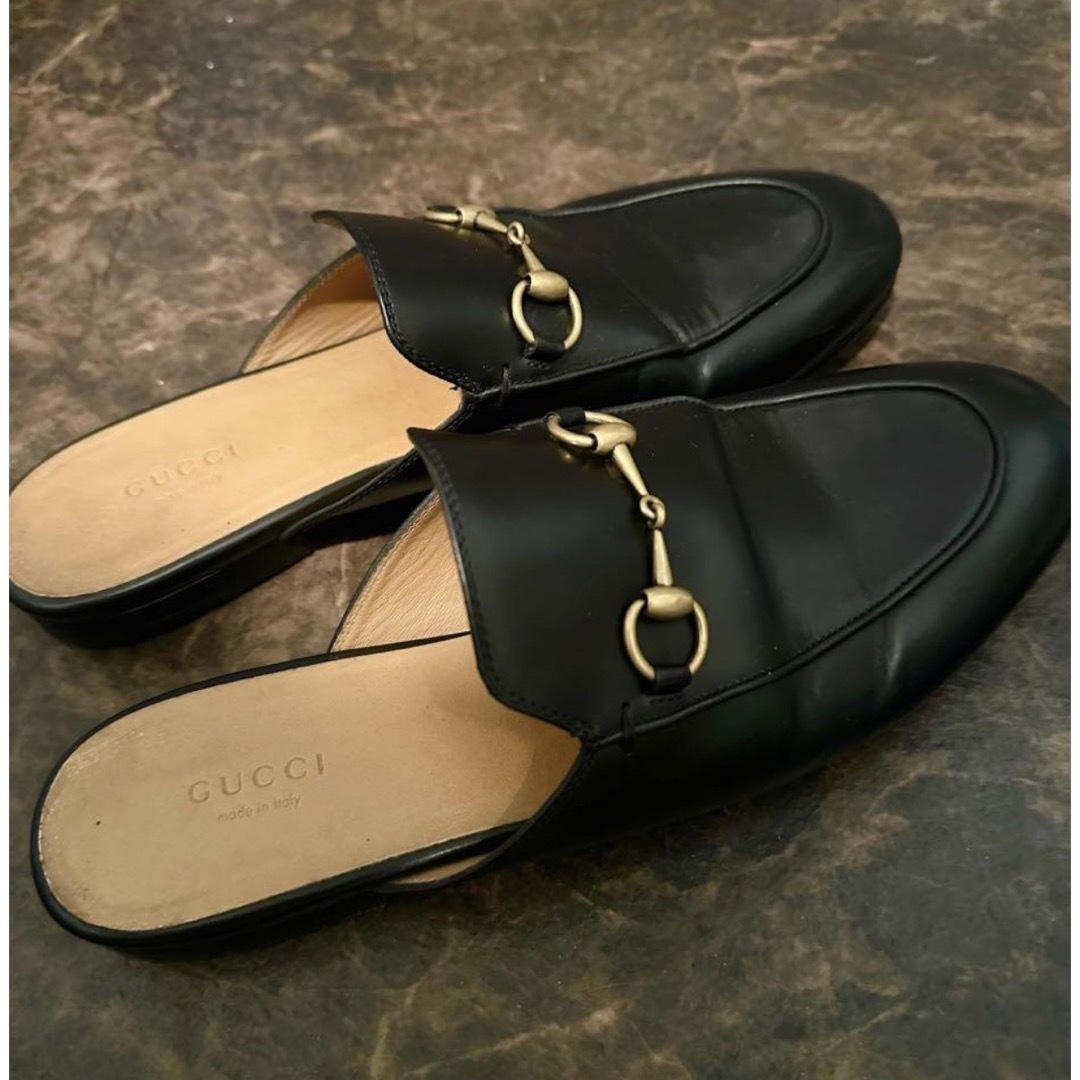 GUCCI プリンスタウン ホースビット レザー スリッパ 39 GUCCI プリンスタウン ホースビット レザー スリッパ 39