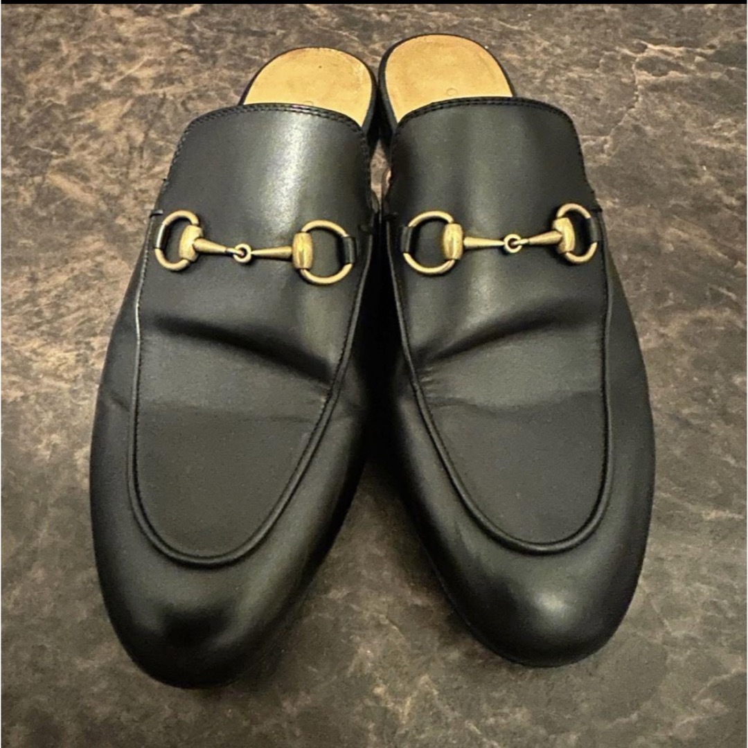 Gucci(グッチ)のGUCCI プリンスタウン ホースビット レザー スリッパ 39 レディースの靴/シューズ(ローファー/革靴)の商品写真