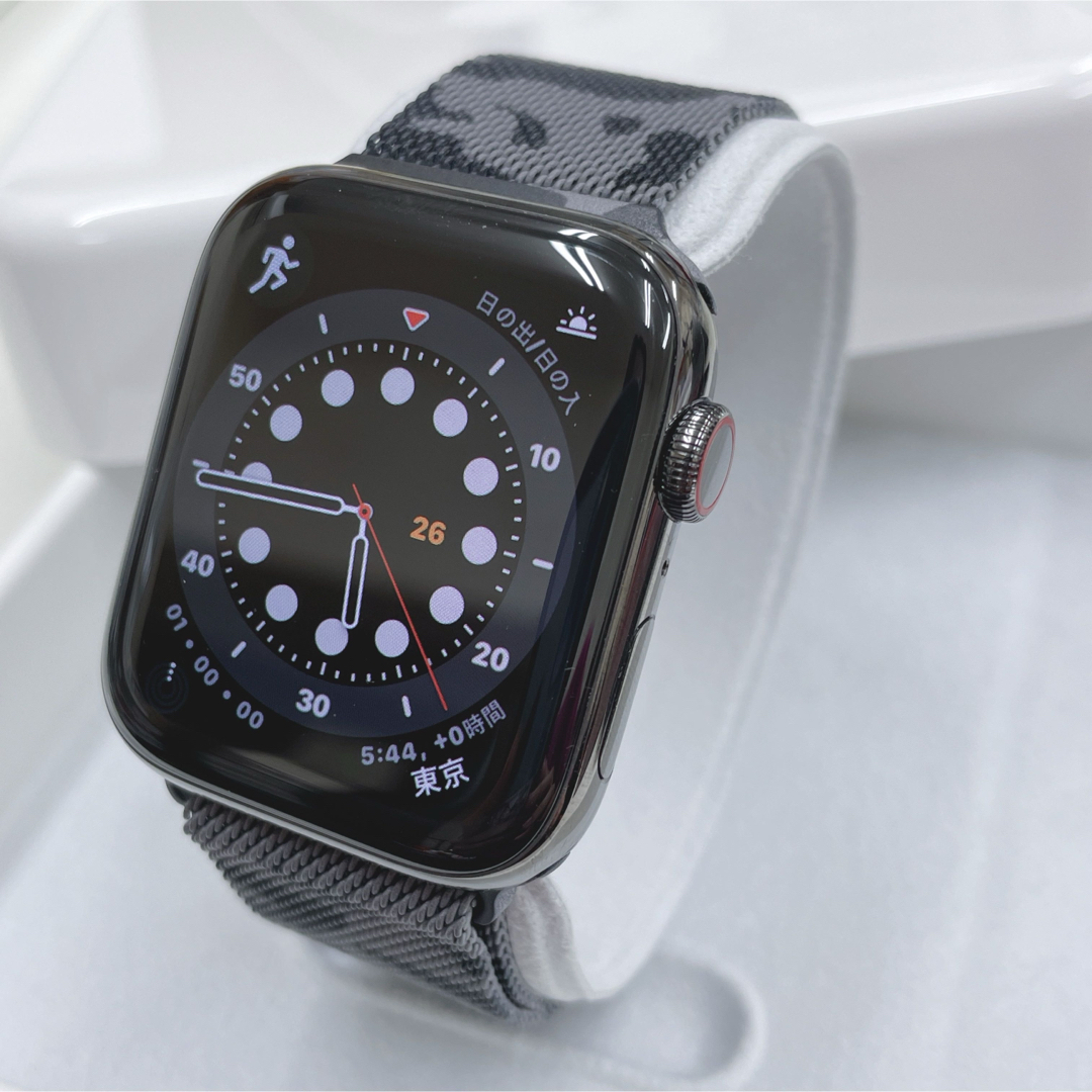 Apple Watch(アップルウォッチ)のapple watch 本体 series6 アップルウォッチ 44黒ステンレス スマホ/家電/カメラのスマートフォン/携帯電話(その他)の商品写真
