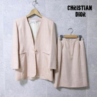 美品 Christian Dior シルク混 グレンチェック柄 セットアップ