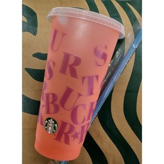 スターバックス(Starbucks)のミステリーカラーチェンジングリユーザブルコールドカップ オレンジ(グラス/カップ)