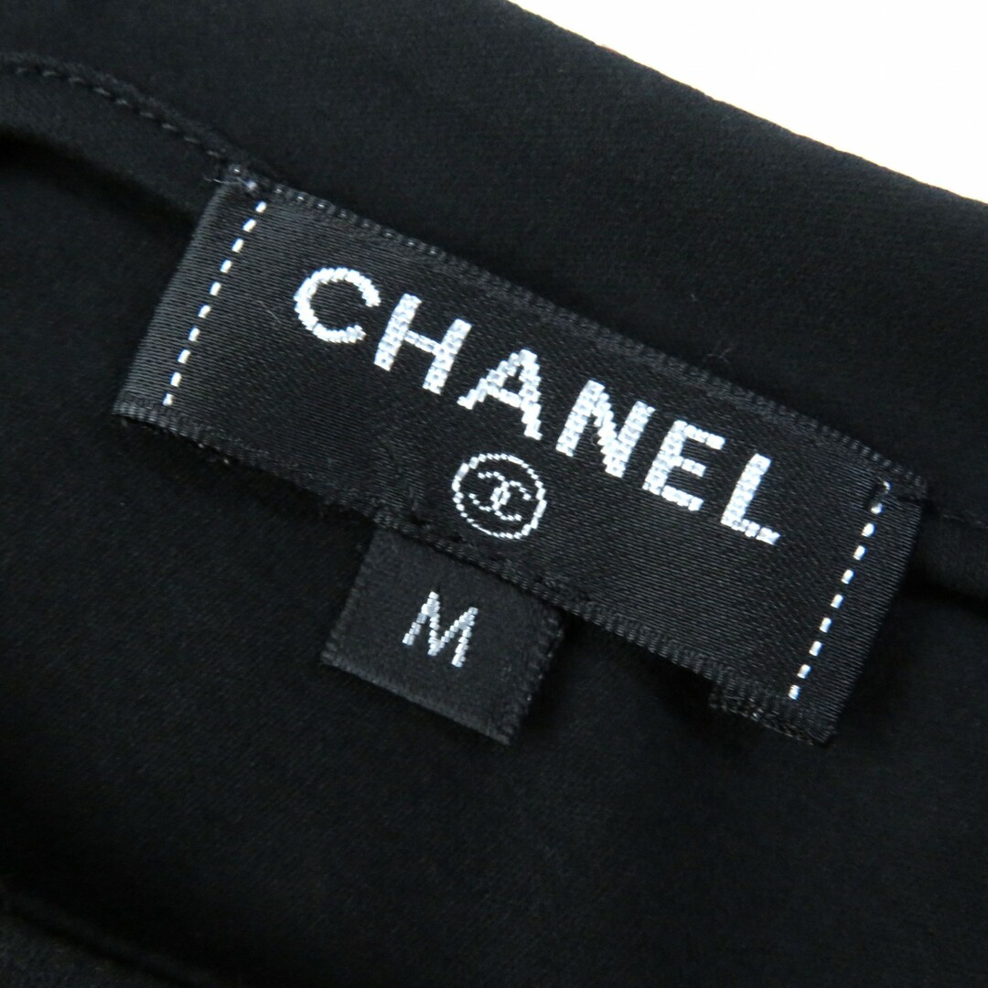 CHANEL(シャネル)の【ドンドン見直し】極美品△CHANEL シャネル P57567 コットン100％ ココマークボタン付き ラウンドネック 半袖 ワンピース ミニ丈 ブラック M フランス製 正規品 レディース レディースのワンピース(その他)の商品写真