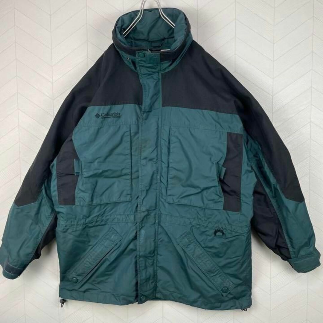 Columbia(コロンビア)のコロンビア ナイロンジャケット マウンテンパーカー 緑 黒 オーバーサイズ 古着 メンズのジャケット/アウター(ナイロンジャケット)の商品写真