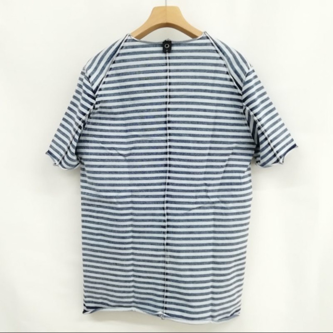 wjk(ダブルジェーケー)の7819 インディゴ染 ボーダー カットソー Tシャツ 半袖 L メンズのトップス(Tシャツ/カットソー(半袖/袖なし))の商品写真