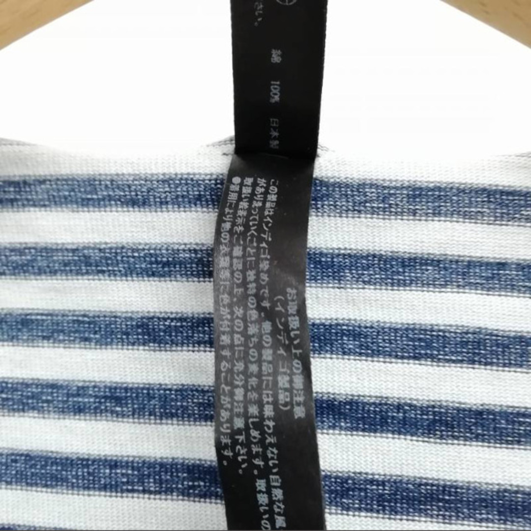 wjk(ダブルジェーケー)の7819 インディゴ染 ボーダー カットソー Tシャツ 半袖 L メンズのトップス(Tシャツ/カットソー(半袖/袖なし))の商品写真