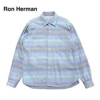 ロンハーマン(Ron Herman)の☆良品 ロンハーマン ボーダー フランネル 長袖シャツ ネルシャツ ワークシャツ(シャツ)