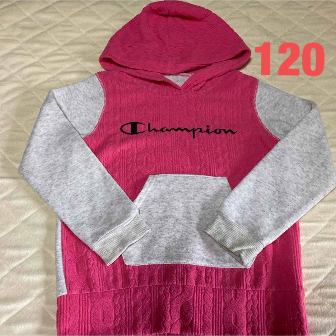 Champion(チャンピオン)の【120サイズ】チャンピオン　トレーナー　ピンク　女の子 キッズ/ベビー/マタニティのキッズ服男の子用(90cm~)(その他)の商品写真