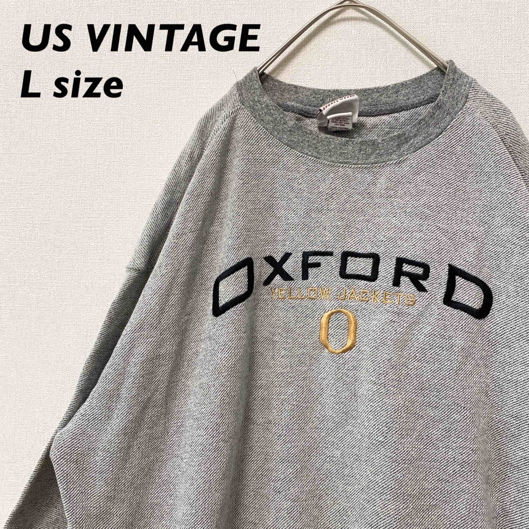 US古着　スウェット　トレーナー　刺繍　アーチロゴ　オックスフォード　男女兼用 メンズのトップス(スウェット)の商品写真
