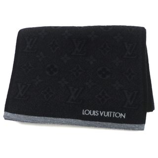 ルイヴィトン(LOUIS VUITTON)の美品▼LOUIS VUITTON ルイヴィトン 2022年製 M73468 マフラー マイ・モノグラム・エクリプス エシャルプ  マフラー ブラック系 イタリア製 メンズ(マフラー)