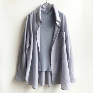 JUSGLITTY - ジャスグリッティー 22SS シアーシャツ　リブニット　アンサンブル　サイズ2