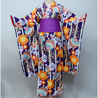 着物 ジュニア用 単品 小町 紫地 卒業式 NO34313-4(和服/着物)