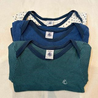 プチバトー(PETIT BATEAU)のプチバトー　ロンパース　3枚セット　サイズ24m/86cm(ロンパース)