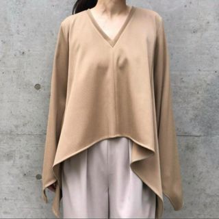 エリン(ELIN)の[ELIN]Kersey asymmetry top ベージュ(カットソー(長袖/七分))