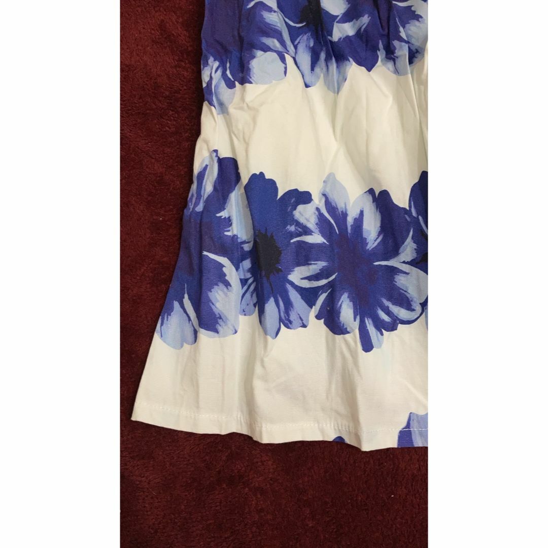 rienda(リエンダ)のrienda*flowerフレアスカート＊ホワイトブルー レディースのスカート(ミニスカート)の商品写真
