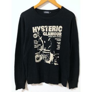 HYSTERIC GLAMOUR - HYSTERIC GLAMOUR（ヒステリックグラマー）前V　バイクガールプリント 長袖Ｔシャツ　ロンT【E2753-007】