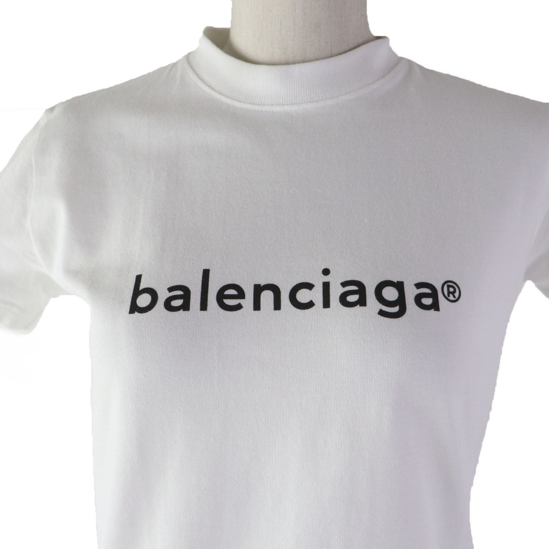 Balenciaga(バレンシアガ)の美品☆BALENCIAGA バレンシアガ 2020年製 612964 コットン100％ フロントロゴプリント 半袖Ｔシャツ ホワイト XS 正規品 レディース レディースのトップス(Tシャツ(半袖/袖なし))の商品写真