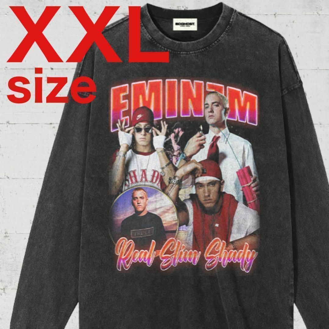 エミネム　EMINEM　8mile　ロンT　ラップ　Tシャツ　ブラック　XXL メンズのトップス(Tシャツ/カットソー(七分/長袖))の商品写真