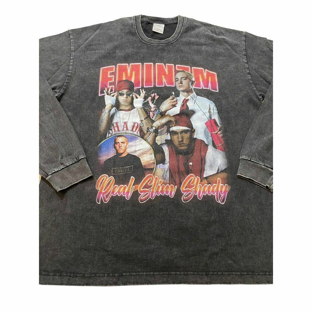 エミネム　EMINEM　8mile　ロンT　ラップ　Tシャツ　ブラック　XXL メンズのトップス(Tシャツ/カットソー(七分/長袖))の商品写真