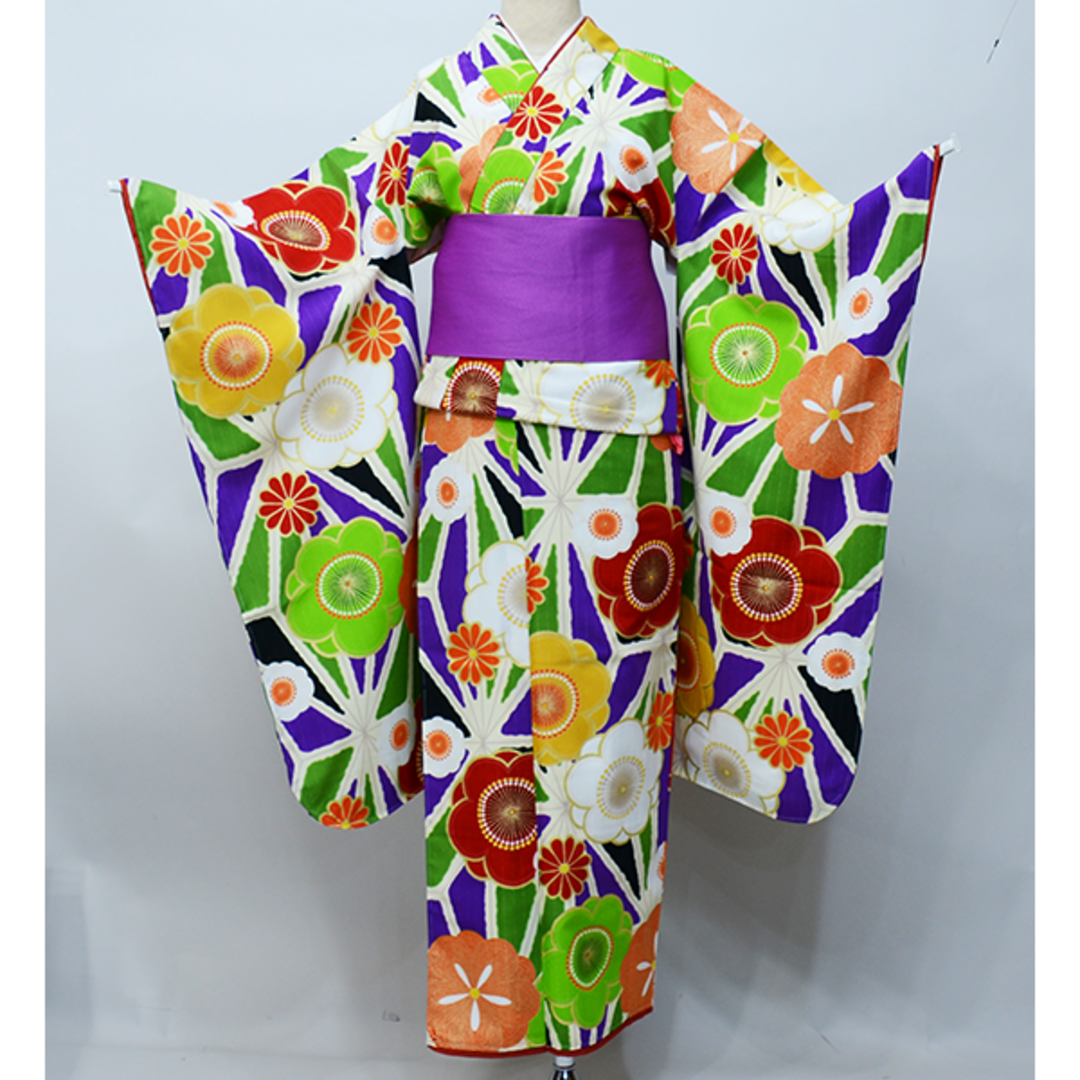 着物 ジュニア用 単品 生地：日本製 Lako Kura NO22734-4 キッズ/ベビー/マタニティのキッズ服女の子用(90cm~)(和服/着物)の商品写真