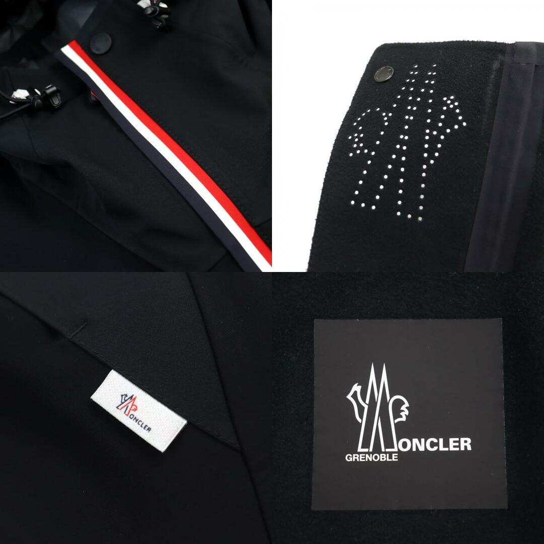 美品○MONCLER GRENOBLE  モンクレールグルノーブル 2019年製 E20978401150 80995 MAGLIA CARDIGAN ロゴワッペン/ロゴエンボス トリコロール ダブルジップ フーデッド マウンテンパーカー/ナイロンジャケット ブラック S 正規品 メンズ メンズのジャケット/アウター(マウンテンパーカー)の商品写真