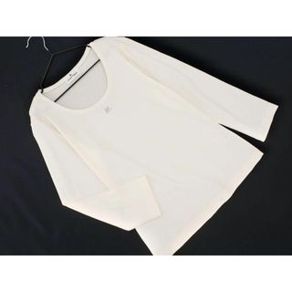 クレージュ(Courreges)のCourreges クレージュ ロゴ ラインストーン 長袖 Tシャツ size38/アイボリー ■◇ レディース(Tシャツ(長袖/七分))