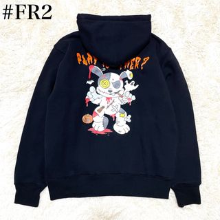 エフアールツー(#FR2)の【稀少美品】FR2 エフアールツー バックプリントパーカー 兎 ブラック L(パーカー)