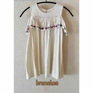 ブランシェス(Branshes)の美品！ブランシェス　肩開き刺繍チュニック　130 (Tシャツ/カットソー)