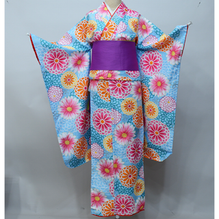 着物 ジュニア用 単品 小町 水色 卒業式 NO34294-4(和服/着物)