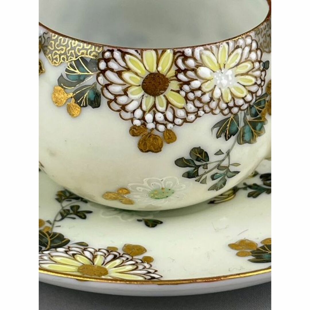 Noritake(ノリタケ)の【希少】オールドニッポン 菊図 花文 カップ ソーサー 里帰り エンタメ/ホビーの美術品/アンティーク(陶芸)の商品写真