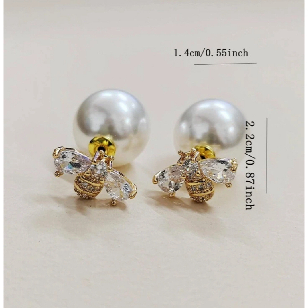 パールキャッチピアス 蜂モチーフ　Bee enfold todayful等 レディースのアクセサリー(ピアス)の商品写真