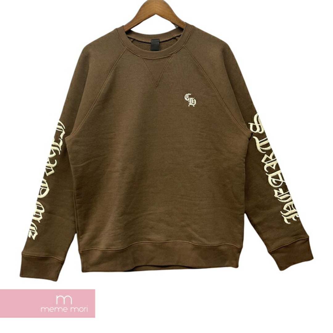 Chrome Hearts(クロムハーツ)のCHROME HEARTS Y NOT SLO RIDE Sweatshirt クロムハーツ ワイノットスロースライドスウェットシャツ トレーナー ロゴ刺繍 袖ロゴ シルバープレート ブラウン サイズL 【240325】【新古品】【me04】 メンズのトップス(スウェット)の商品写真