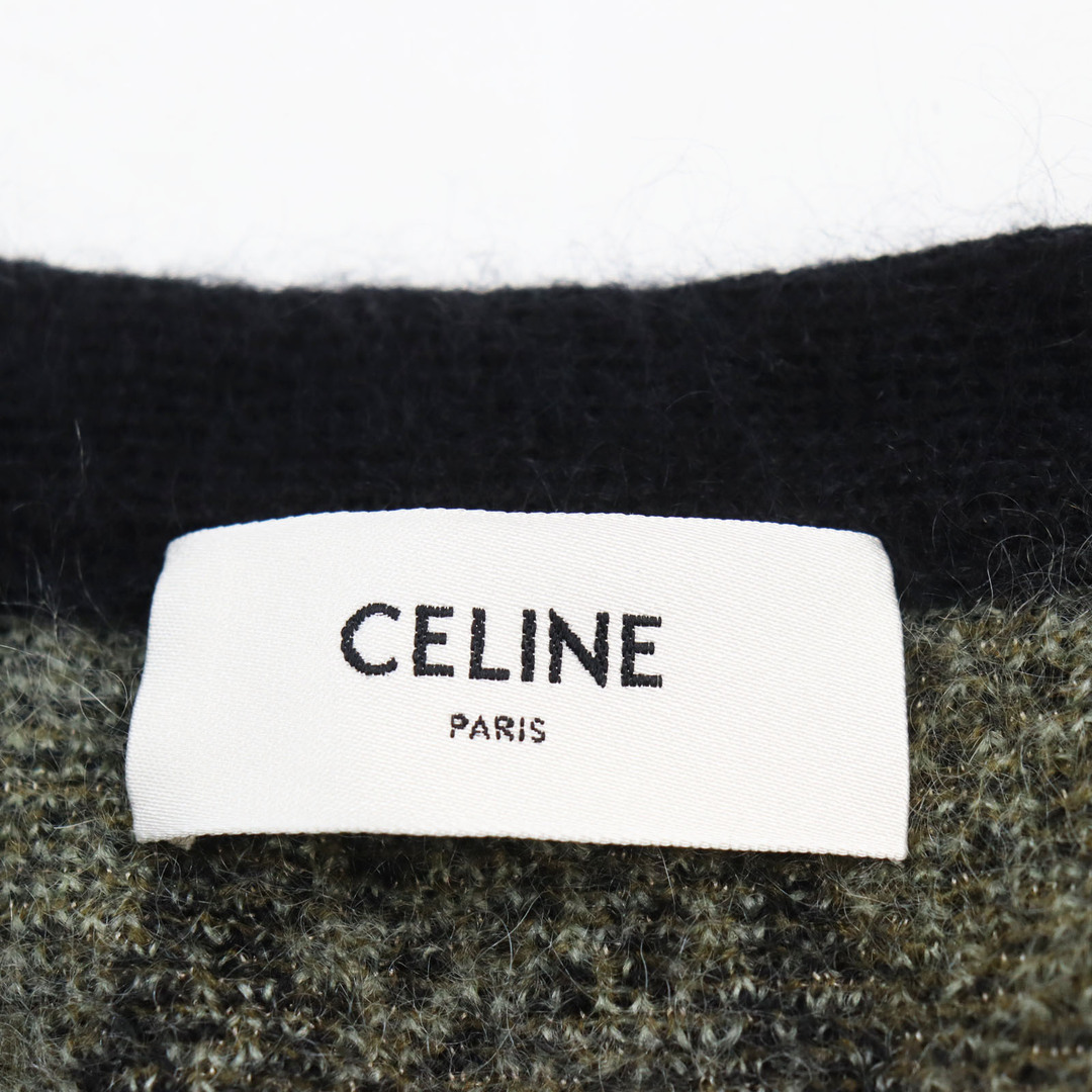 celine(セリーヌ)の極美品●CELINE セリーヌ 22AW 2AA8606S ブラッシュドモヘアエンブロイダリー アーガイル柄 ニットカーディガン マルチカラー S イタリア製 正規品 メンズ メンズのトップス(カーディガン)の商品写真